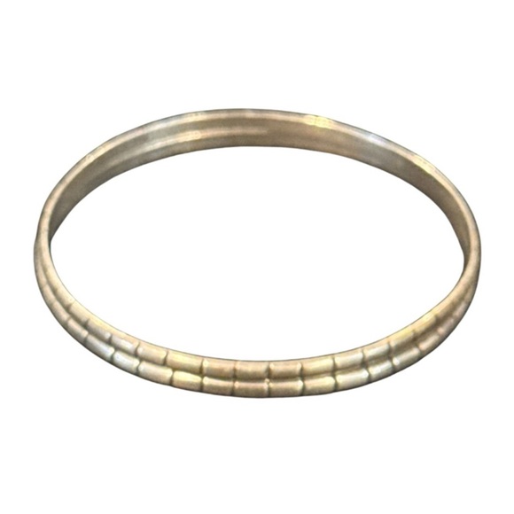 Set 2 authentic Jane Diaz 925 silver grooved designer bohemian bangles bracelets - Picture 5 of 9